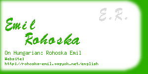emil rohoska business card